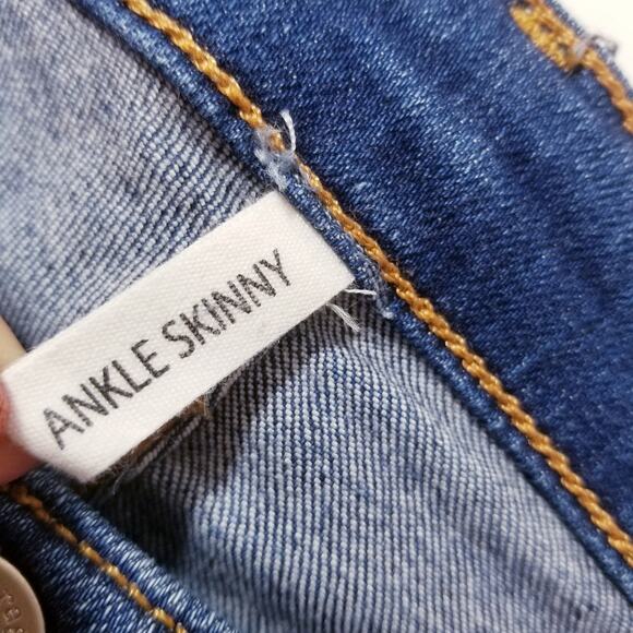 Rag & Bone Women size 27 Ankle Skinny Jeans Frayed Hem Blue Denim - Picture 10 of 13